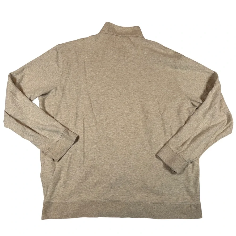 Polo Ralph Lauren Mens XXL Tan Heather Quarter Zip‎ Pullover Sweater Long Sleeve